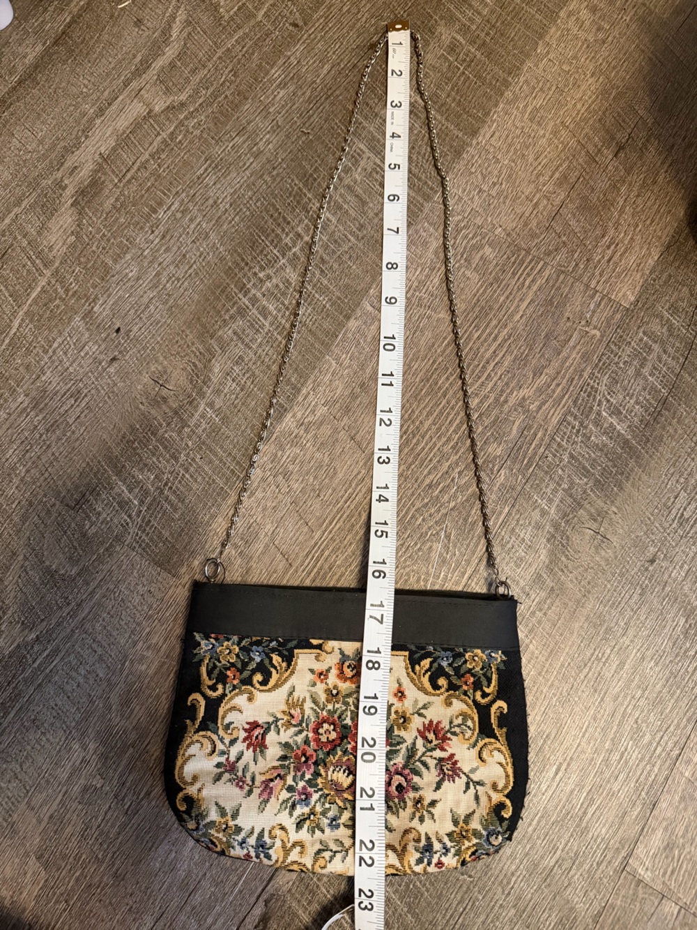 Vintage ADG Floral Tapestry Clutch with Chain Strap - Picture 5 of 7